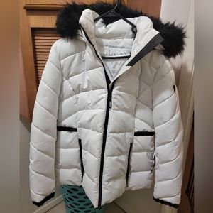 GUESS puffer fur hooded coat size XL
